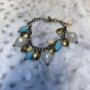 Premier Designs gold and turquoise bracelet